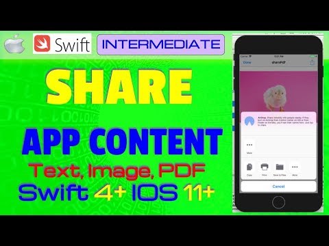 IOS 11, Swift 4, Tutorial : How To Share App Content with others ( Text, Image, PDF)