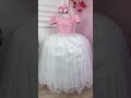 Vestido Infantil Rosa C/ Renda Saia Branca Damas Longo