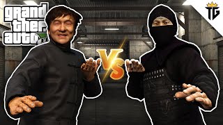 GTA 5 - Jackie Chan Fights off Ninja Ambush! (4K U