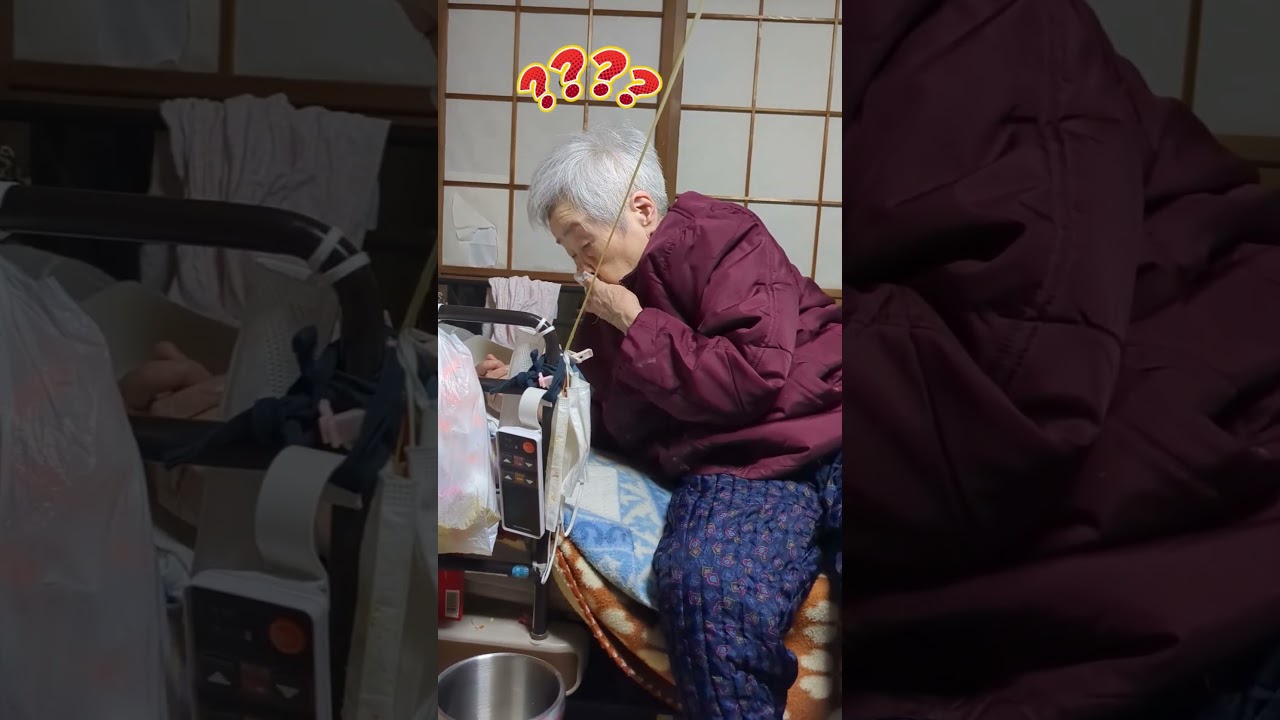 深夜に水分補給をする菊枝さん。 #おばあちゃん #90歳代 #癒し #健康 #長寿