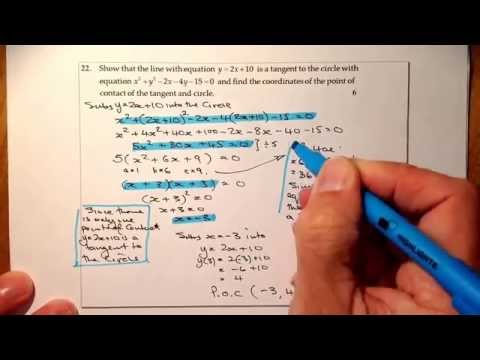 Higher Hwk PaperE Q22 POC of Tangent to a Circle