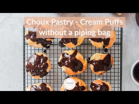 How to make Choux Pastry - Cream Puffs without a piping bag | Bakes in 30 minutes
