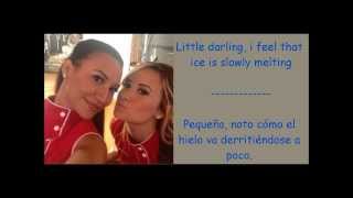 Here Comes The Sun - Glee [Santana (Naya) &amp; Dani (Demi)] Lyrics Spanish-English