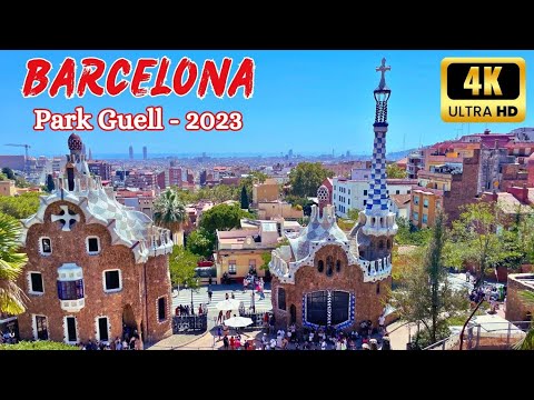 [4K]🇪🇸 Barcelona, Spain | WALKING TOUR | PARK GUELL - August 2023 | 4K-HDR