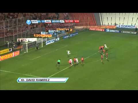Gol David Ramírez. Godoy Cruz 2 Independiente 1. Torneo Inicial 2012. Fecha 5. FPT