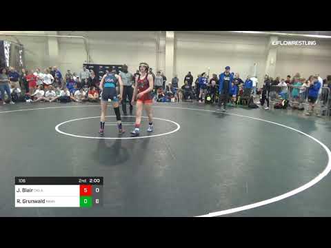 106 Lbs Rr Rnd 3 Jordan Blair Oklahoma Dual Vs Rian Grunwald Minnesota Dual