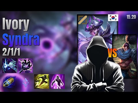 Ivory Mid Syndra vs Yasuo lol KR solo rank Full Game 15.20 | Ivory 신드라 vs 야스오