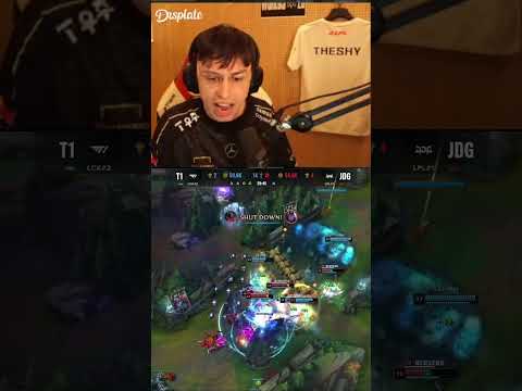Caedrel Reacts to JDG vs T1 Faker Game winning play. #shorts #leagueoflegends #leagueclips