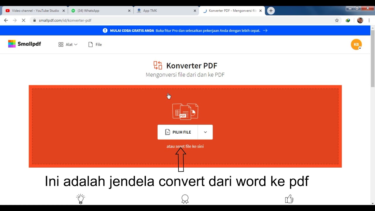 Tutorial - Convert PDF to WORD  ONLINE   Untuk TMK