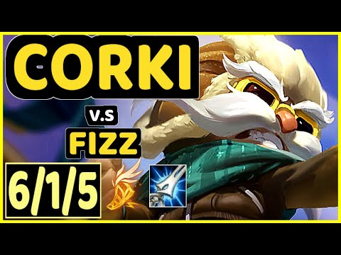 PEKIN WOOF (CORKI) vs FIZZ - 6/1/5 KDA MID GAMEPLAY - NA Ranked GRANDMASTER