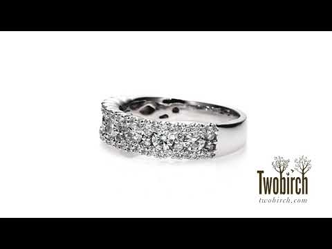 0.84 Carat Alternating Small and Large Round Wedding Ring - TwoBirch  TB-WR-0274-WG-J