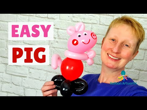 Easy pig balloon animal tutorial - how to make a balloon