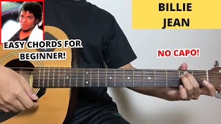 Billie Jean - Michael Jackson (Guitar Tutorial) Easy Chords For Beginner! No Capo!