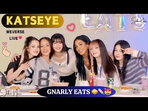✨(ALL SUB) KATSEYE WEVERSE LIVE 🥪🍡😻(04.28.25) GNARLY EATS 💚💖 #weverselive #hybe #katseye #gnarly