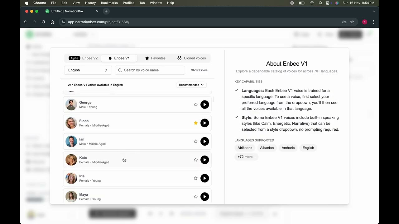 A quick tour of the platform: Narration Box