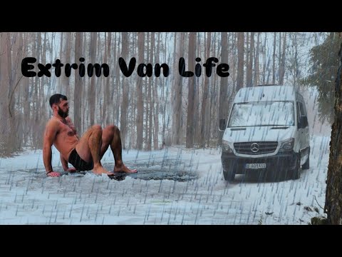Rainy Morning… Then a Crazy Ice Bath | Alone in Winter Van Life