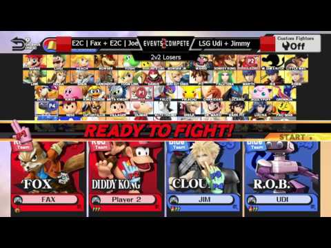 Hidden Bosses 4.0 2v2 Losers: E2C|Fax & Joe (Fox, Diddy/Mario) vs Udi & Jimmy (Palu/Rob & Cloud)