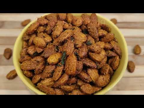 Spicy Roasted Masala Almonds | Roasted Dryfruit Masala | Perfect Masala Badam Munchies