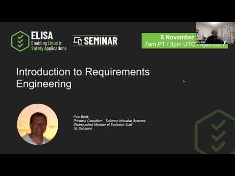 ELISA seminar: Introduction to Requirements Engineering - Pete Brink, UL Solutions