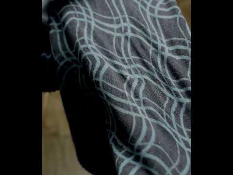 Wavy Blue Black Discharge Block Printed Pure Cotton 88 GSM Handwoven Fabric — video