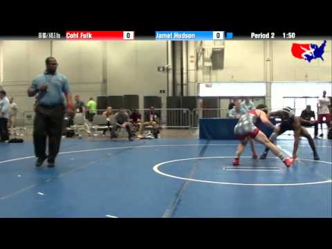 Cohl Fulk vs. Jamel Hudson at 2013 Junior Nationals - FILA - FS