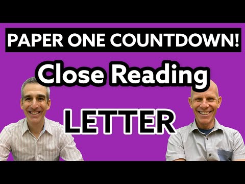 Countdown to Paper One - Letter - Conventions and Close Reading