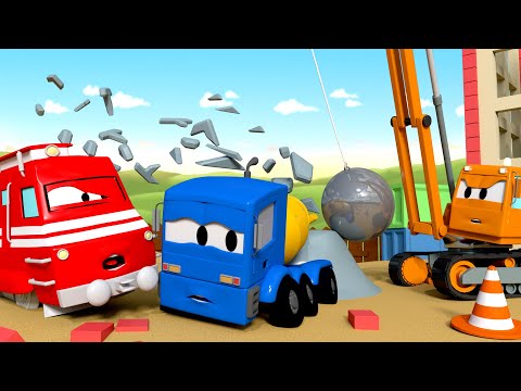 Troy der Zug -  Dane der Abrisskran  - Autopolis 🚄 Lastwagen Zeichentrickfilme für Kinder