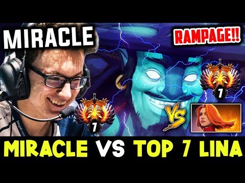 Miracle Storm Spirit Vs Top 7 Lina -Epic Rampage And 32 Kills Only! Pro Gameplay Dota 2