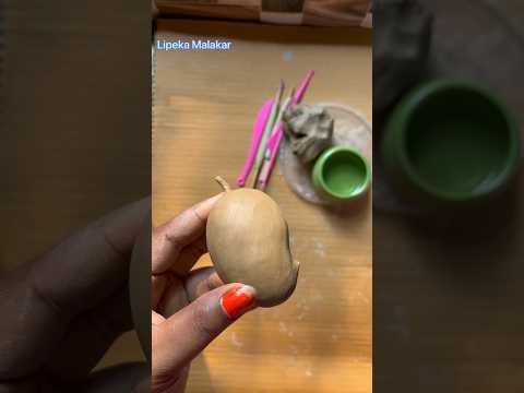 how to make mango with clay 🥭 //clay fruits //fruits making with clay #shorts #youtubeshorts #viral