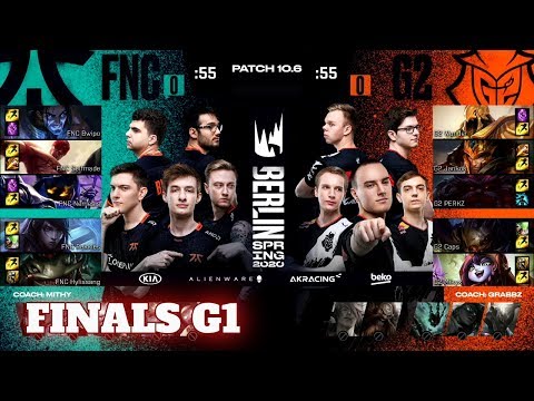 Fnatic vs G2 Esports - Game 1 | Grand Finals PlayOffs S10 LEC Spring 2020 | FNC vs G2 G1