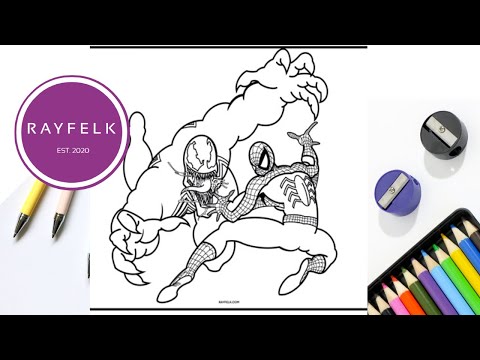 Spider-man vs Venom | Spiderman Coloring Pages | Rayfelk Printables