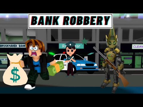 Roblox Brookhaven RP. Bank robbery. Funny moments.