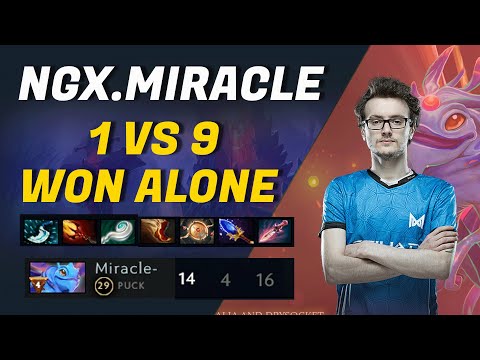Miracle Puck GOD 1 VS 9 Nigma vs Alliance Won alone Dota 2 highlights