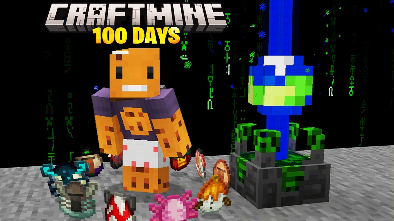 I Survived 100 Days on CRAFTMINE in Minecraft (April Fools Update)