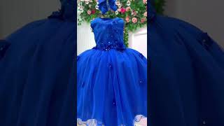 Vídeo de Vestido Infantil Flores Azul Royal
