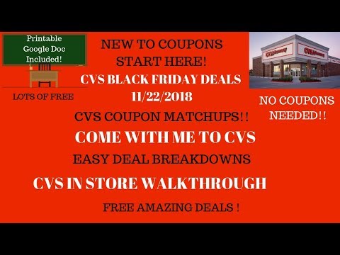 CVS Black Friday Deals Starting 11/22/18|New Couponer Easy Deals|Coupon Matchup Deal Breakdowns|Free Video