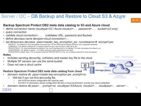 IBM Spectrum Protect 8.1.10 DB backup to Azure Cloud - Demo