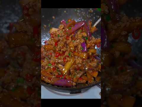 Cà Tím xào Thịt Bầm #cothuymientay