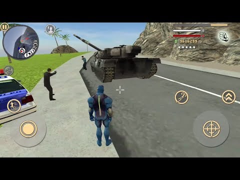 rope hero vice town: find Army tank and Police fight - Blast 45 Cars