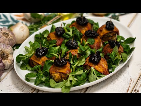 Pieczarki faszerowane owinięte boczkiem. Zrób w piekarniku lub rzuć na ruszt grilla