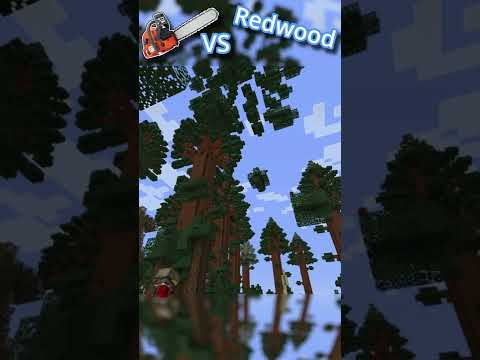 EPIC Chainsaw vs Redwood Tree in Minecraft - Insane Destruction!