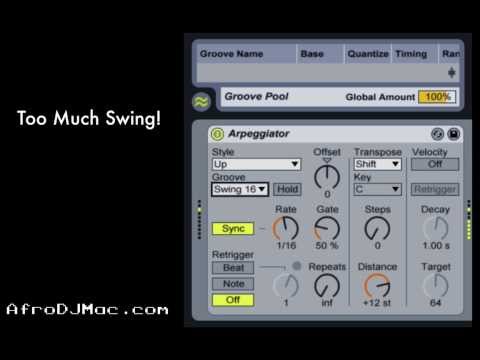 Adjusting Swing on Ableton Live's Arpeggiator