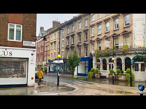 ☔️ Walking in Marylebone [4K] | HEAVY rain | London September 2024