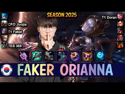 T1 Faker ORIANNA vs TWISTED FATE Mid - Patch 25.10 KR Ranked | lolrec