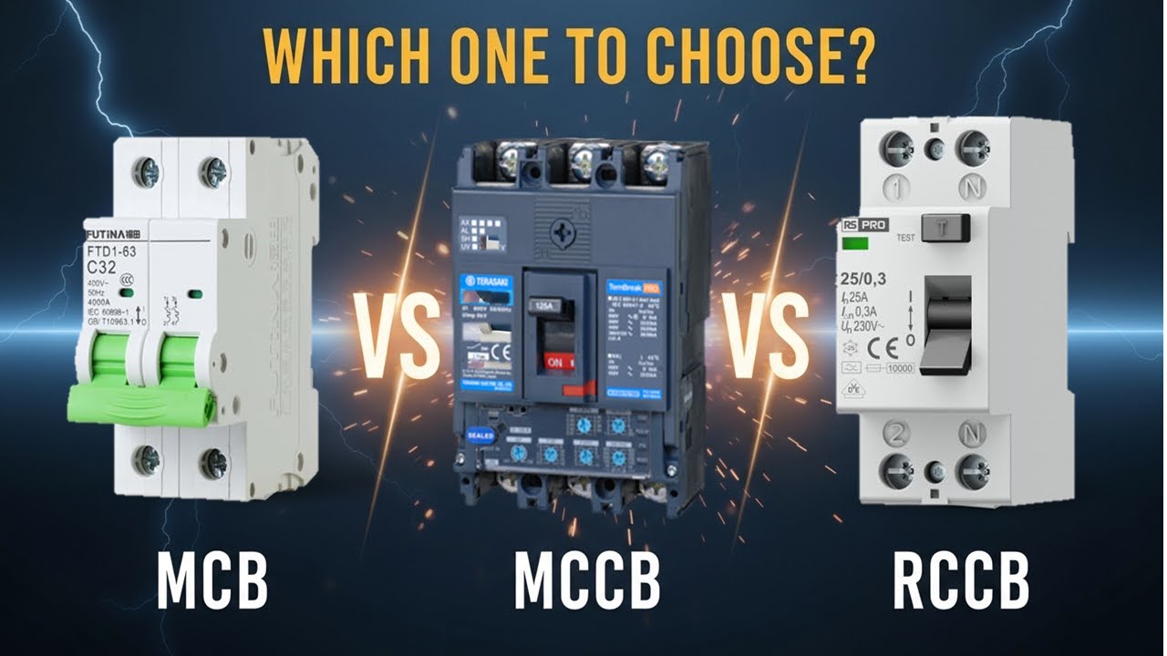 MCB vs MCCB vs RCCB — What’s the Difference? (Simple Explanation)