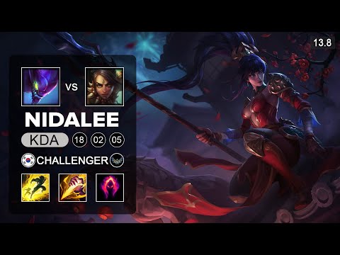 Nidalee vs Kha'Zix Jungle - KR Challenger - Patch 13.8 Season 13