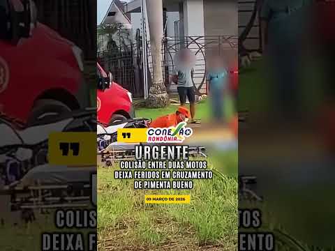 Urgente: colisão entre duas motos deixa feridos em cruzamento de Pimenta Bueno