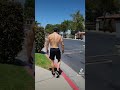 Desperate Asian Man Shirtless in Public