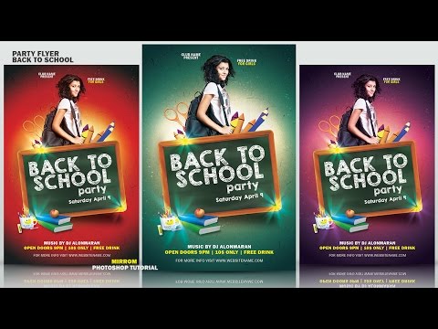 Photoshop Basic Tutorial Make a Party Flyer Back To School