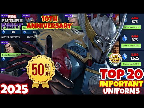 2025 (TOP 20) ✅ Important Uniforms | All Uniform Sale 50% off on Anniversary | Marvel Future Fight